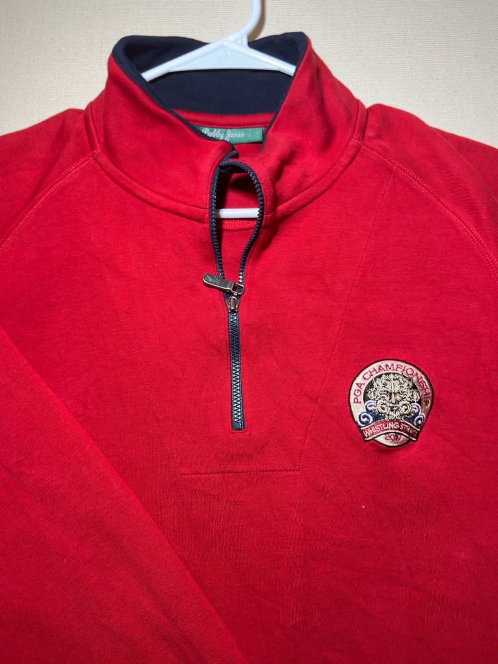 Men's Bobby Jones Red Quarter-Zip Pullover Sweater x Whistling Straits PGA 2010